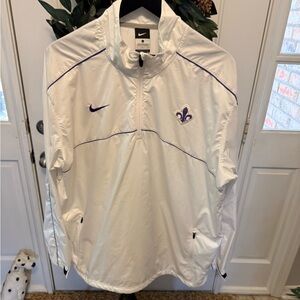 Nike Embroidered Quarter Zip Lightweight Windbreaker Jacket Pullover LS L